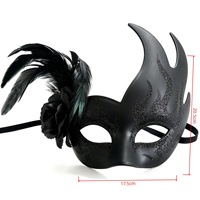 Masque de bal masqué HLC, masque de flamme demi-visage pour Halloween, masques de fête de carnaval, accessoires de cosplay, masques de costume