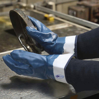 NMsafety Jersey Gants de carburant entièrement enduits ANSI Nitrile Blue NBR Gant Gants de travail personnalisés