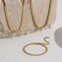 SUMMLY-Bracelet classique en acier inoxydable plaqué or 18 ct, chaîne, collier, fabricant de bijoux de mode, vente en gros