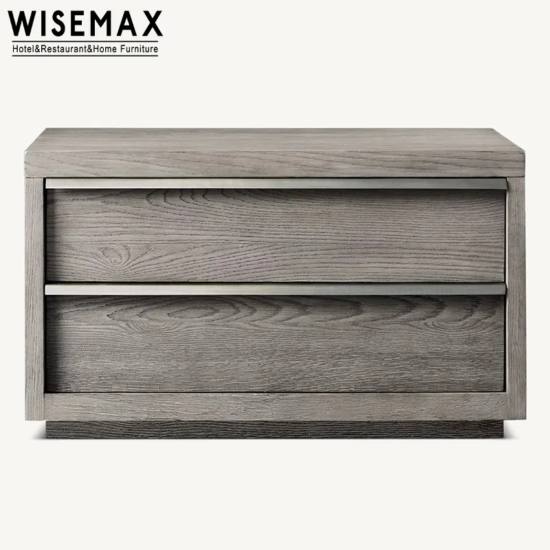 WISEMAX फर्नीचर रेट्रो बेडरूम फर्नीचर Minimalist ठोस ओक लकड़ी आयत कैबिनेट प्रकाश लक्जरी बेडसाइड टेबल और अलमारी