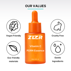 Suero Esencial con Vitamina C y PDRN ZZR 30ML, Blanqueador Facial, Ingredientes Suaves, Vegano, No Testeado en Animales - Product Image 1
