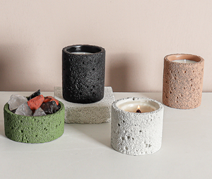 Bocaux à bougies cylindriques en béton miniatures, design simple, étiquette personnalisée, vente en gros, conteneurs vides, couleur personnalisée - Product Image 1