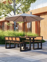 Ensemble de table à manger intégrée, cour, jardin, parc en plein air, chaises de loisirs imperméables, mobilier d'extérieur, tables de jardin de villa, chaises