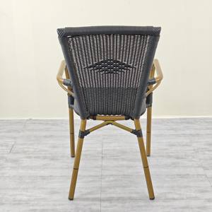 <span class=keywords><strong>Fauteuil</strong></span> en <span class=keywords><strong>rotin</strong></span> PE tissé classique <span class=keywords><strong>vintage</strong></span> pour l'extérieur, mobilier de jardin en aluminium pour café, restaurant empilable, osier pour - Product Image 5