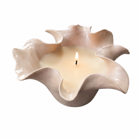 Bougie parfumée en cire de soja, rose et violet mat, en céramique, à bords festonnés, pour la relaxation, les soins personnels, un cadeau spa.