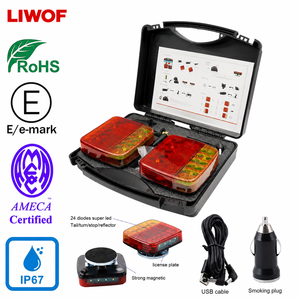 Kit d'éclairage LED magnétique sans fil rechargeable 12V 24V étanche IP65 pour camions, camping-cars, remorques de bateaux, caravanes - Product Image 1