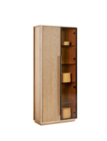 Meuble de rangement haut en bois massif à 5 niveaux pour vin et bar, servant également de buffet et de placard de rangement pour salon