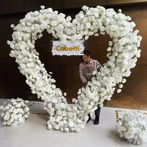 Arco de flores en forma de corazón para boda, decoración de arco de flores, telón de fondo, arco de corazón, venta al por mayor, novedad de 2017