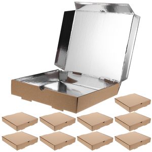 Scatole per <span class=keywords><strong>Pizza</strong></span> in Carta Ondulata Rivestita in Alluminio Anti-olio, Contenitori Termici da Asporto, Custodie Isolanti per Trasporto <span class=keywords><strong>Pizza</strong></span> e Conservazione Alimenti - Product Image 1