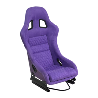 Siège baquet de course universel en fibre de carbone violette, avec finition brillante en fibre de verre et paillettes violettes, livraison gratuite aux États-Unis
