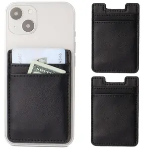 2 כרטיסי טלפון כרטיס מחזיק, עור טלפון ארנק דבק מקל על אשראי כרטיס כיס לגב של טלפון מקרה