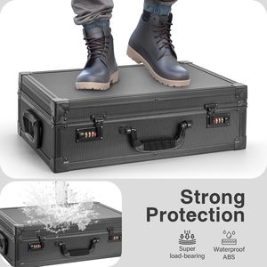 Dual Combination Lock <b>Trading</b> <b>Card</b> <b>Storage</b> <b>Box</b> Hard <b>Plastic</b> Top Loaders Magnetic <b>Card</b> Holders Double Protection for Valuable - Product Image 6