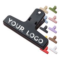 Pince à mémo magnétique personnalisée pour étudiants avec logo, cadeau promotionnel en gros, pince à billets en plastique coloré pour carnet de notes