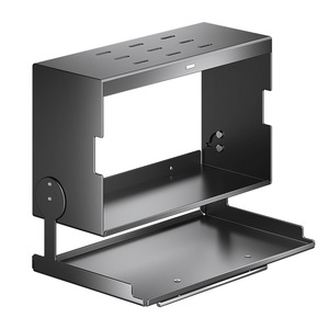 Étagère à épices murale à double niveau, pliable, en acier carbone, pour rangement sous armoire, pour usage en cuisine - Product Image 1