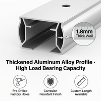 Rail de rideau moderne minimaliste silencieux en plastique et aluminium, sans support requis, fixation au plafond, glisseurs en nylon à anneau ouvert, écologique