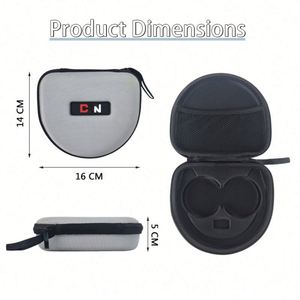 Waterproof EVA Storage Case On-<b>Ear</b> Headphone Protective Pouch with Zipper Closure - Product Image 2