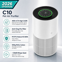AVICHE Nouveau Meilleur Purificateur d'Air HEPA H13 H14 BLDC pour la Maison avec WIFI Tuya Smart pour Animaux Domestiques, PM2.5, Fumée, Poils de Chat et de Chien, COV, Mites