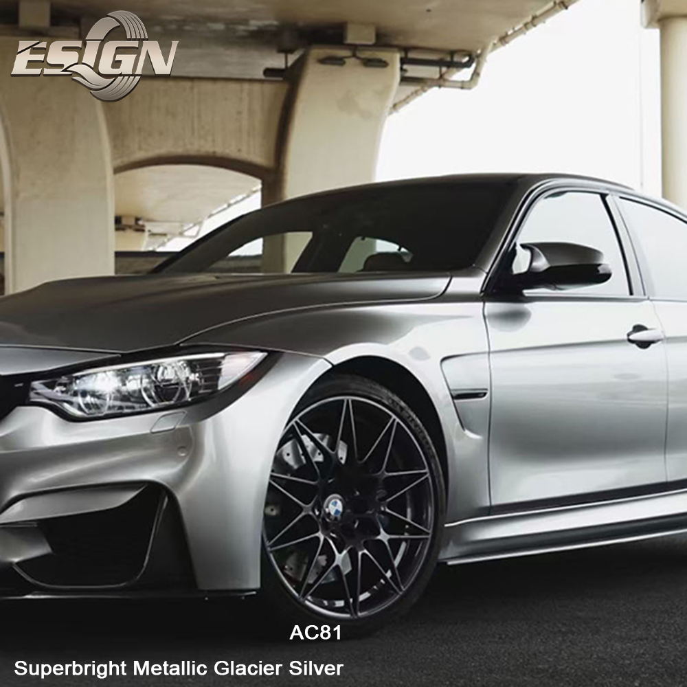 สีเงินธารน้ำแข็งเมทัลลิคที่สว่างมาก