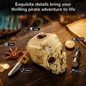1003 Skull Globe, 200+ Piezas, Bloques de Construcción, Esqueleto Pirata, Modelo de la <span class=keywords><strong>Tierra</strong></span>, Decoración de Escritorio para Halloween, Regalo para Niños Mayores de 6 Años - Product Image 2