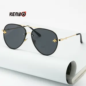 Kenbo Eyewear Luxury Bee 2020 Pilot Gafas de sol Mujer Moda Tonos Marco de metal Vintage Marca Gafas Hombres Diseñador Gafas de sol