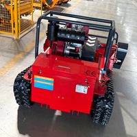 Ventas directas de fábrica Autopropulsado Tipo de cadena Cortacésped con control remoto Robot Tractor Control inalámbrico Carrete de césped