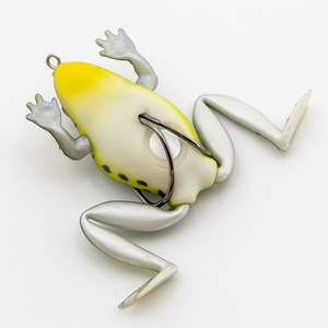 Vente en gros de grenouille à sauter Plop RF01 65mm, leurre en silicone souple à corps creux vert Rana Topwater goutte à goutte d'eau, inventaire de grenouille souple bon marché - Product Image 6