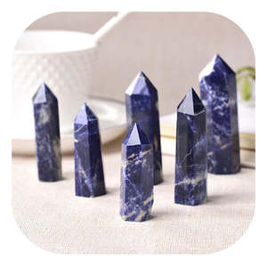 Torre de Cristal de Sodalita Natural Pulida al por Mayor, Colección de Especímenes Minerales, Varita de Cristal Curativa - Product Image 6