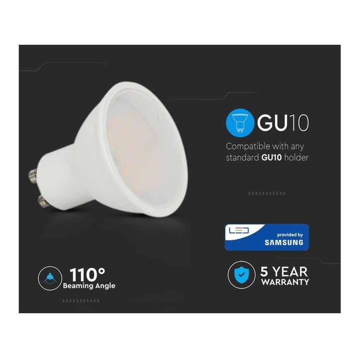 GU10 LED Lamp 10W 1000LM 220V 110 Degrees Neutral 4000K Opal Diffuser Samsung SMD Chip 5 Year Warranty SKU-218791 -