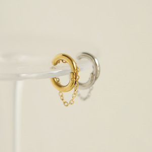 Clip de Oreja Estilo Retro INS Neutral, Sin Perforación, de Acero Inoxidable Chapado en Oro, Tipo Broche para Oreja - Product Image 1