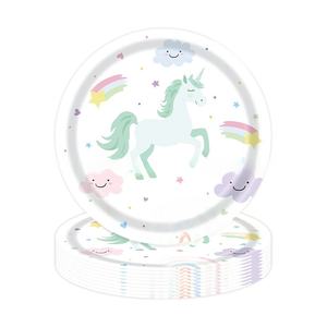 Ensemble de vaisselle jetable <span class=keywords><strong>licorne</strong></span> de rêve coloré pour la fête d'<span class=keywords><strong>anniversaire</strong></span> des enfants fourchette cuillère assiette en papier décorations de fête incluses - Product Image 4