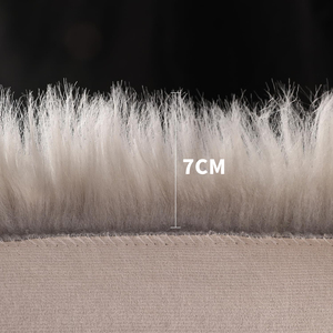 Tappeto Ovale in Finta Pelliccia di Pecora Bianca a Pelo Lungo, Lavabile, per Soggiorno e Camera da Letto, Arredo Lussuoso - Product Image 2