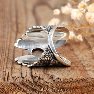 Anello Vintage in Rame a Forma di Ala d'Angelo per Donne, Stile Gotico Classico, Anello Aperto, Gioiello per Fidanzamento, Accessorio per Uso Quotidiano e Feste - Product Image 6