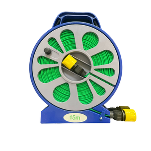 Riego retráctil de <span class=keywords><strong>15</strong></span> <span class=keywords><strong>metros</strong></span>, carretes de goma para lavado, juego de carretes de <span class=keywords><strong>manguera</strong></span> de agua para jardín, antiabrasión, anticorrosión - Product Image 2