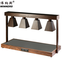 GEWINNER Holzmaserung Edelstahl Buffet Warme Lampe Chafing Dish Heizplatte Lebensmittel heizgeräte mit 2/Lampe