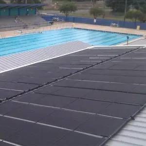 ısı tüp siyah Suppliers-Havuz güneş su paneli yüksek kaliteli yüzme havuzu güneş enerjili su ısıtıcı sistemi birbirine bağlı tüp tasarımı