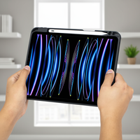 Nouveau clavier tablette sans fil USB-C avec rétroéclairage 7 couleurs, pavé tactile rétroéclairé RGB, design métallique ultra-fin, style pliable