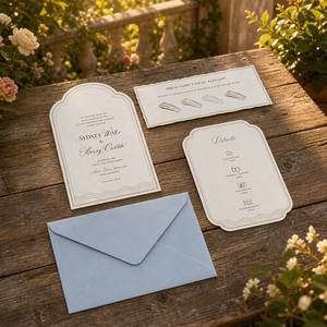Cartes d'invitation de <span class=keywords><strong>mariage</strong></span> personnalisées, dorure à chaud, gaufrage, débossage, ensemble de papeterie d'invitation de luxe - Product Image 3