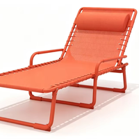 Nouvelle chaise longue de plage légère pour l'extérieur, design 4 positions, structure en acier inoxydable, chaise longue pliante en maille respirante