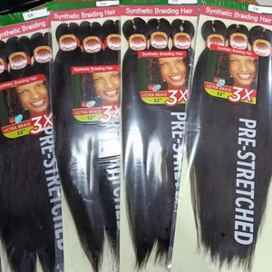 Ventas calientes 3x Preestirado Ez Trenzado <span class=keywords><strong>Extensiones</strong></span> <span class=keywords><strong>africanas</strong></span> Cabello Agua caliente Modelado Ombre Trenza fácil Cabello sintético preestirado - Product Image 2