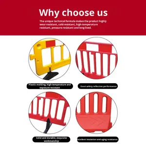 Barriera Mobile di Avvertimento, Recinzione Temporanea per Cantieri <span class=keywords><strong>Stradali</strong></span>, Ingegneria Municipale, Isolamento Anti-Collisione Riempibile con Acqua - Product Image 2