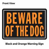 Panneau d'avertissement « Attention, chien » en aluminium noir et orange pour clôture de jardin, portail et signalisation de sécurité pour propriétés privées – Vente en gros