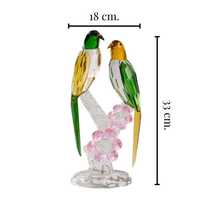 Miniature Monde en Verre Personnalisable, Dôme en Verre Borosilicate Soufflé à la Main, Ornement Cygne en Cristal, Figurine Thème Perroquet, Noël