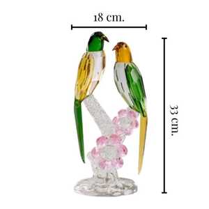 Tiny <b>Glass</b> World Customizable Handmade High Borosilicate <b>Glass</b> Dome Crystal Swan Ornament Blown Figurine Parrot Theme Christmas - Product Image 1
