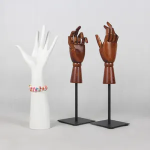 Mode Gloss Wit Sieraden glas display vrouwelijke Glasvezel Mannequin Handen voor handschoen
