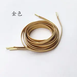 Shoelaces Flat HF Fashion Good Metal Tip Flat PU Leather Shoelaces 7mm Width 80-160cm Length Aj1 Shoelaces