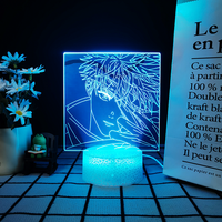 Vente directe d'usine Lampe de nuit LED en acrylique 3D flottante holographique moderne avec base pour les amateurs d'anime