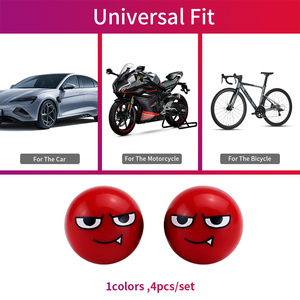 Smile Happy Face <span class=keywords><strong>Pneu</strong></span> solide 8 billes Noir Tige <span class=keywords><strong>de</strong></span> valve <span class=keywords><strong>de</strong></span> voiture Bouchons d'air Couvre État neuf - Product Image 2