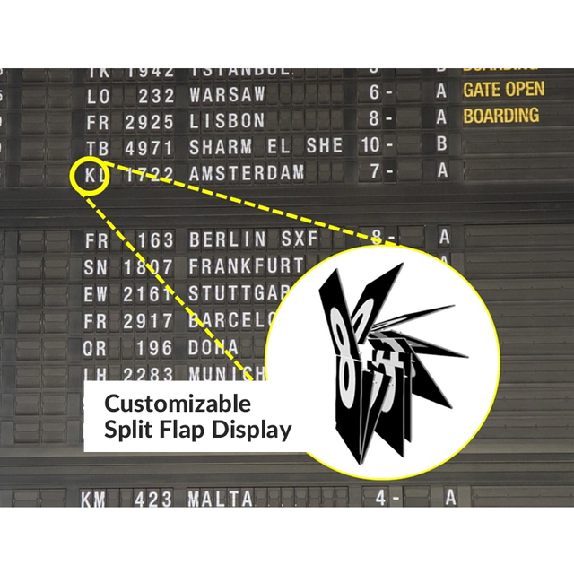 Customized Split Flap Signage Display for Rail Station Entryway or Retro Info Boards