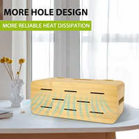 Boîte de gestion des câbles en bambou, support de rangement de câbles pour bureau et maison |   Usine Shoobam