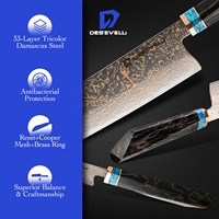 Super Sharp Cuisine Cuivre Damas Acier Japonais 7 Pouces Nakiri Couteau Damas Cuisine Légumes Couteaux